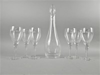 Vintage Luigi Bormioli Glass Wine Decanter Set