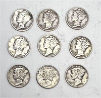 Silver Mercury Head Dimes (9)