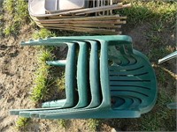 SET OF 4 PATIO CHAIRS AND 2 END TABLES