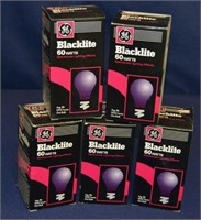 5 6o Watt Black Lite Light Bulbs