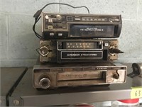 Vintage car stereos with 8 track players