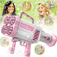 $15  64 Hole Bubble Gun with Solution - Pink