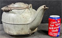 Antique Cast Iron Tea Kettle Swivel Lid #8