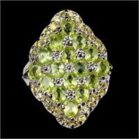 Natural Unheated  Peridot Sapphire Ring