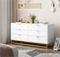 GAOMON Dresser  6-Drawer  White&Grey