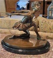 Kneeling Ballerina Bronze Sculpture