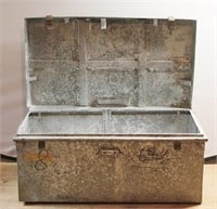Large Metal Storage Trunk With Handles