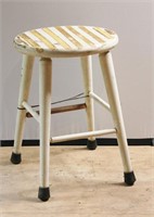 Vintage Wood Stool - 18"h