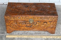 Oriental Carved Camphor Wood Chest