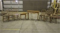 (6) Chairs, Table, Approx 40"x17x"29" & End Table