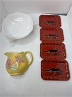 USA 81 wall pocket, Asian tip trays & Milk Glass