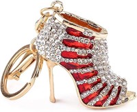 Shoe Crystal Keyring, Cute Lovely Red High Heeled