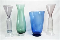 4  Art Glass vases