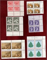 CANADA 6 DIFFERENT PLATE BLOCKS OF STAMPS