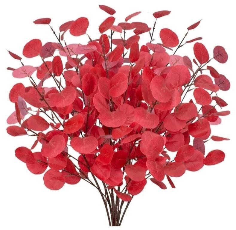 New, maoodoo 8 Pcs Fall Artificial Eucalyptus