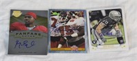 (3) AUTHENTIC AUTOGRAPH FOOTBALL CARDS
