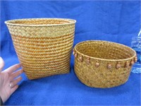 2 nice baskets - 8 inch & 6 inch tall