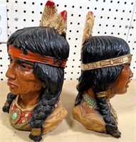 1970s Indians Bookends Universal Statuary Corp