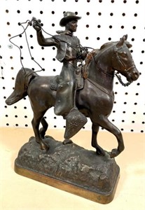 11" cowboy bronze statuary