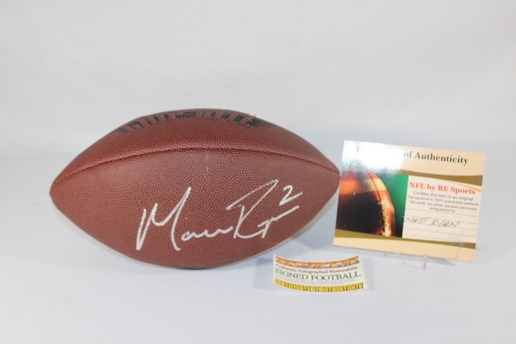 Matt Ryan Autographed Football with Case & COA