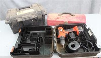 12V B&D drill with chargers; tool boxes