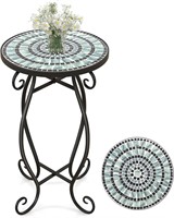 $49  Mosaic Side Table  30 cm - Light Blue