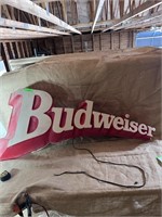 64"x30" Budweiser Lighted Sign, needs cord, unable