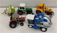 5x- Assorted Britains Tractors/Round Baler