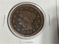 1848 Large Cent,VG