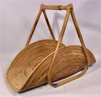 Rattan flower (log) basket, 25" long, 13" wide,