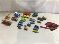 Assort toy cars; metal, plastic, hotwheels connect