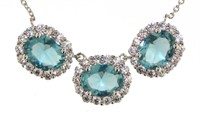 Elegant 11.30 ct  Blue Topaz Evening Necklace