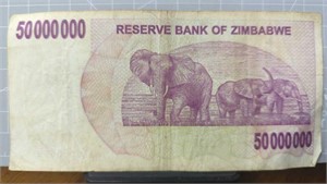 Zimbabwe $50 million bank note