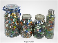 Four Jars filled with Marbles