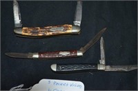 (3) VINTAGE POCKET KNIVES:  CASE, CAMILLUS, U