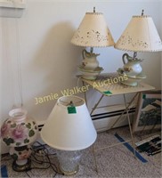 Folding Metal Table, Table Lamps