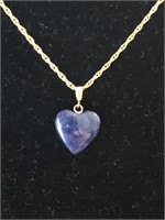 Sterling/GF Chain with Blue Heart Pendant