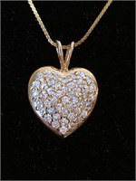 18" Sterling/GF Heart with CZs - Lovely