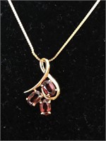 18" Sterling GF Chain with Garnet Pendant