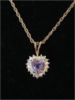 Sterling/GF Chain with Lavendar Stone