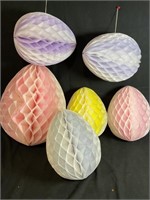 Graduated Pastel Honeycomb Tissue Paper Eggs