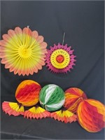 Vintage Fall Tissue Paper Honeycomb Decorations