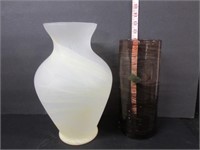 LARGE PAIR ART GLASS VASES