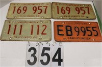 3 1968 & 1 1969 Licence Plate Illinois