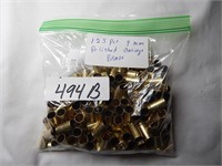 125 Brass Casings 9mm Ammo for Reloading
