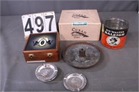 2 Wood Cigar Boxes - Winston Ashtray - Carters -