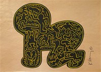 Keith Haring Mixed Media on Paper Pop Art