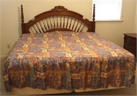 King size bed with bedding