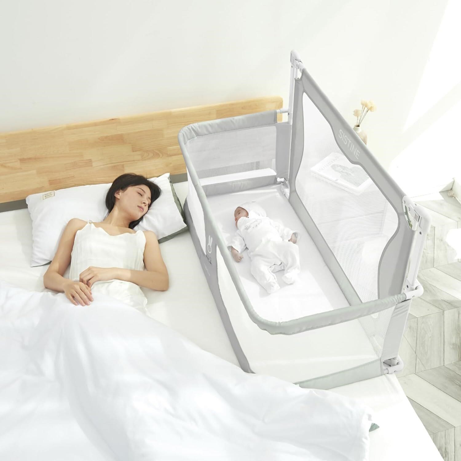 $150  SISTINE Baby Bedside Crib Co Sleeper for Bab