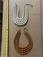 2 vintage 4 strand beaded necklace